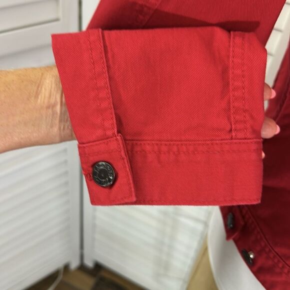 Talbots Classic Red Denim Jacket Size LP NWOT - Picture 11 of 14